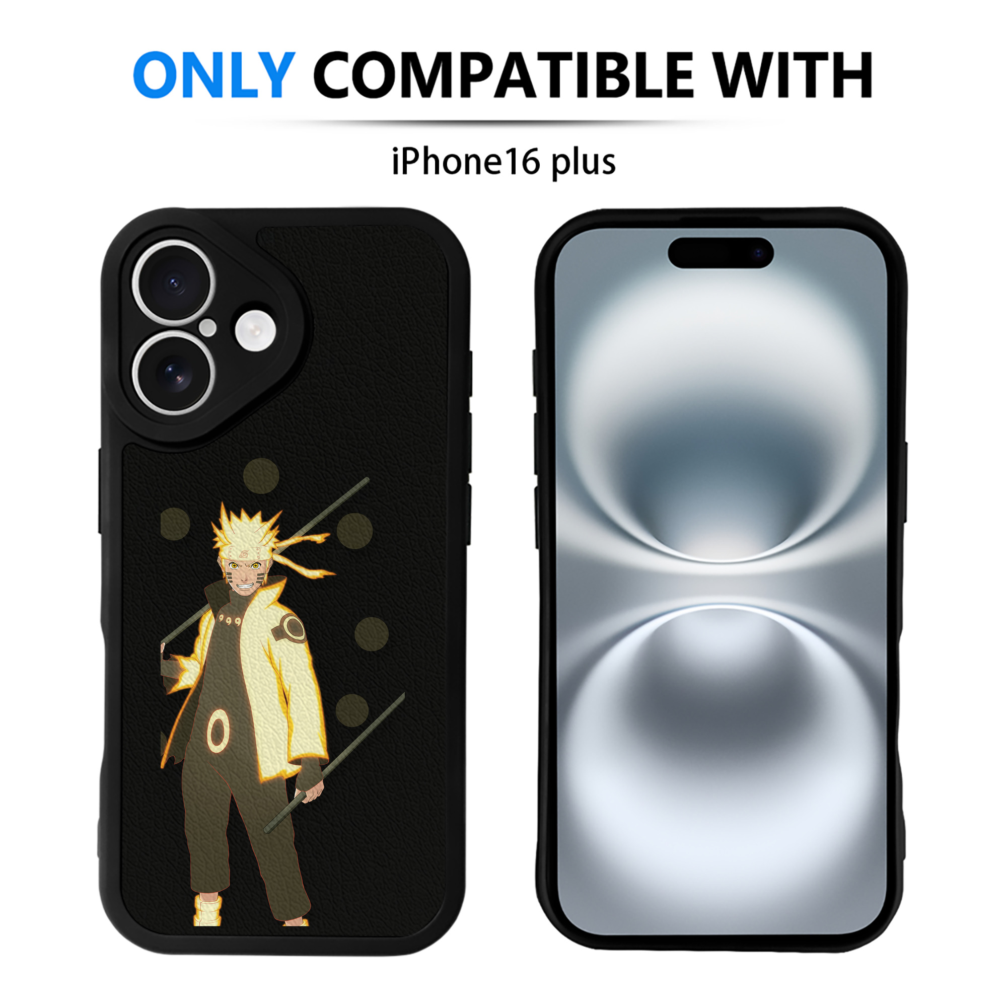 （画像用） NARUTO -ナルト- うずまき ナルト Uzumaki Naruto 【iPhone 16シリーズ対応】シリコンスマホケース（レザー調） 材質：シリコン